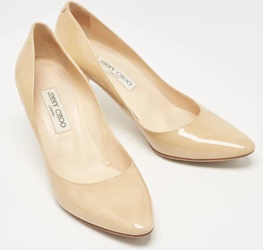 Jimmy Choo Pre-owned Leather heels Beige Dames