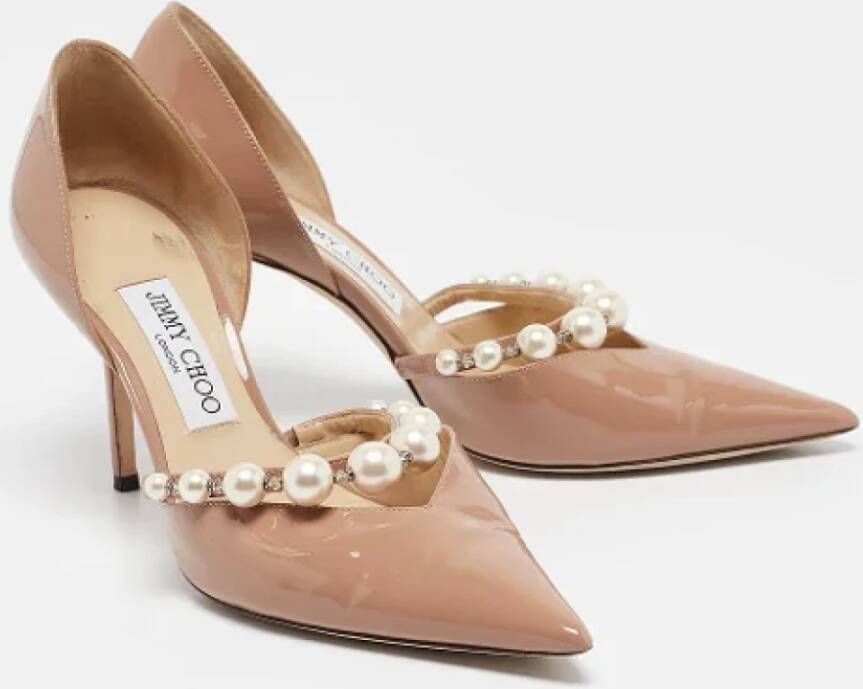 Jimmy Choo Pre-owned Leather heels Beige Dames