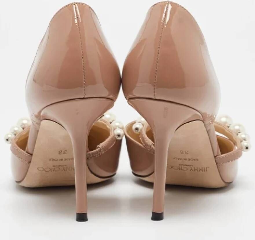 Jimmy Choo Pre-owned Leather heels Beige Dames