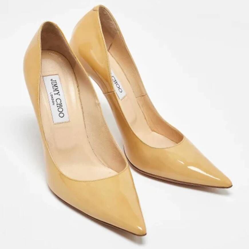 Jimmy Choo Pre-owned Leather heels Beige Dames