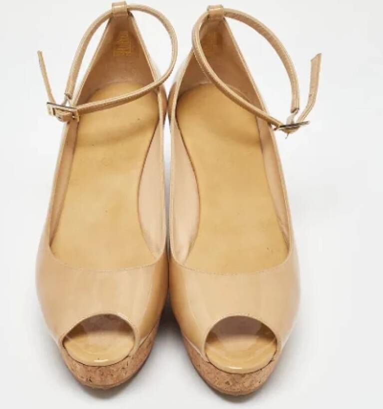 Jimmy Choo Pre-owned Leather heels Beige Dames