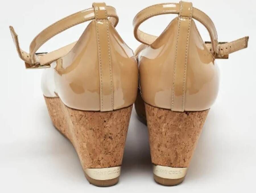 Jimmy Choo Pre-owned Leather heels Beige Dames