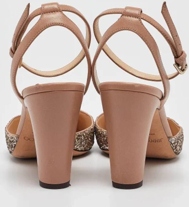 Jimmy Choo Pre-owned Leather heels Beige Dames