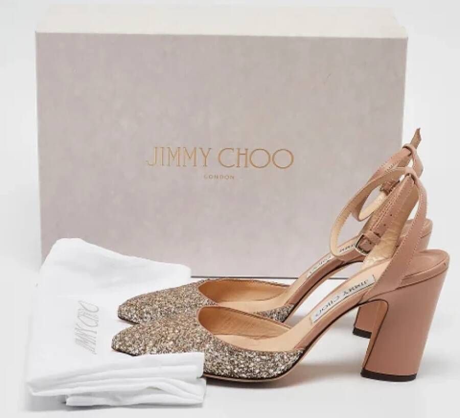 Jimmy Choo Pre-owned Leather heels Beige Dames