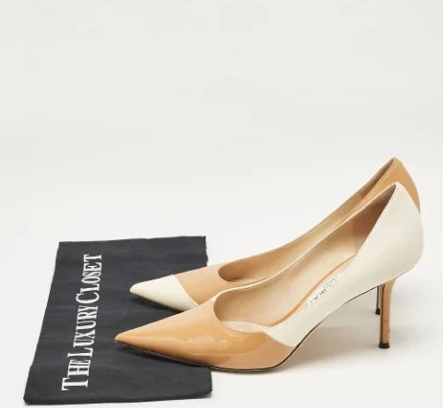 Jimmy Choo Pre-owned Leather heels Beige Dames