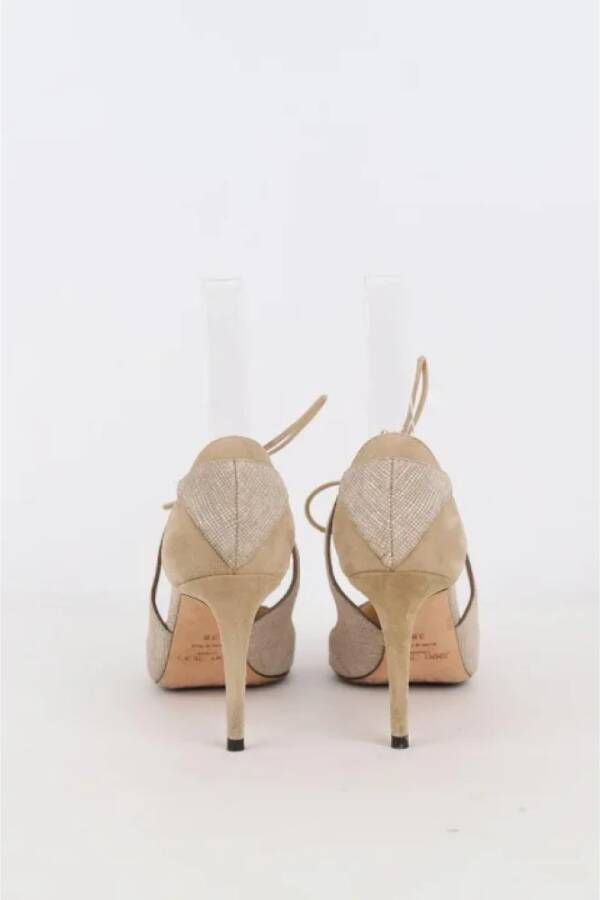 Jimmy Choo Pre-owned Leather heels Beige Dames