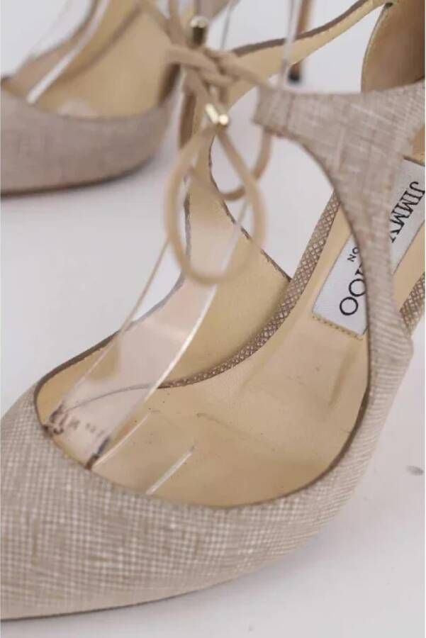 Jimmy Choo Pre-owned Leather heels Beige Dames