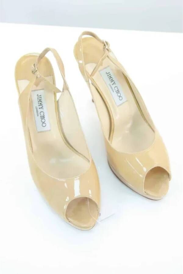 Jimmy Choo Pre-owned Leather heels Beige Dames