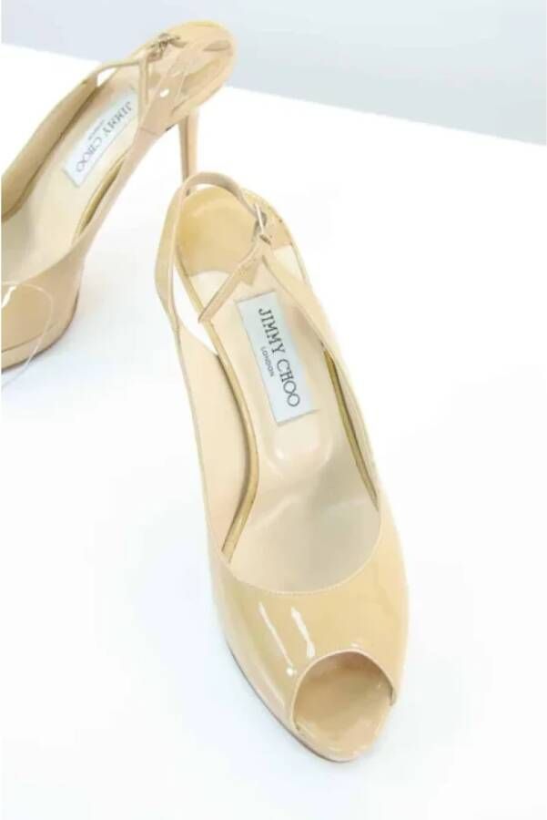 Jimmy Choo Pre-owned Leather heels Beige Dames