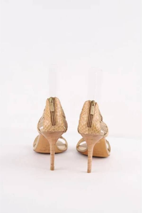 Jimmy Choo Pre-owned Leather heels Beige Dames