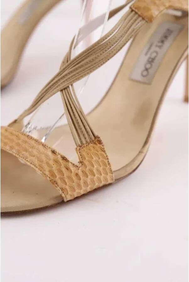 Jimmy Choo Pre-owned Leather heels Beige Dames