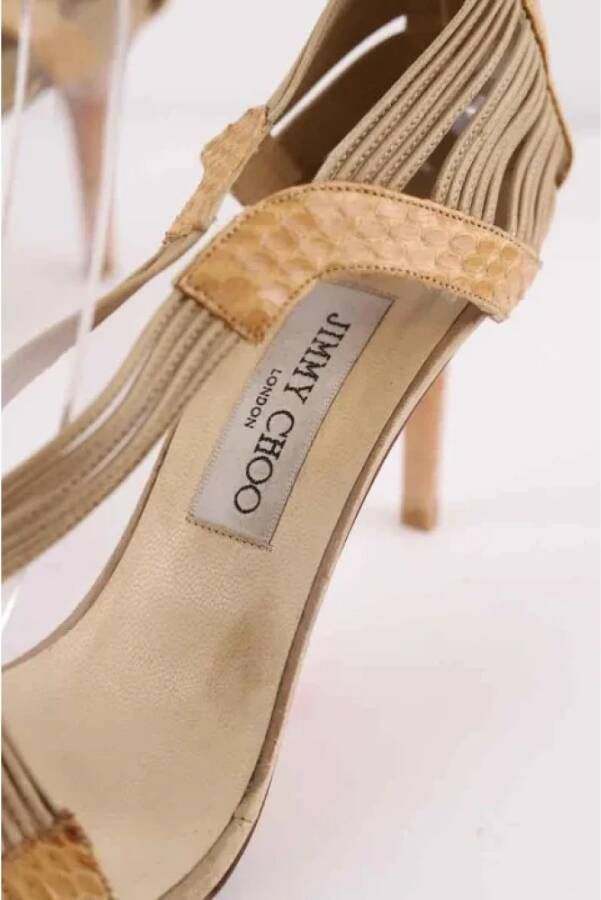 Jimmy Choo Pre-owned Leather heels Beige Dames