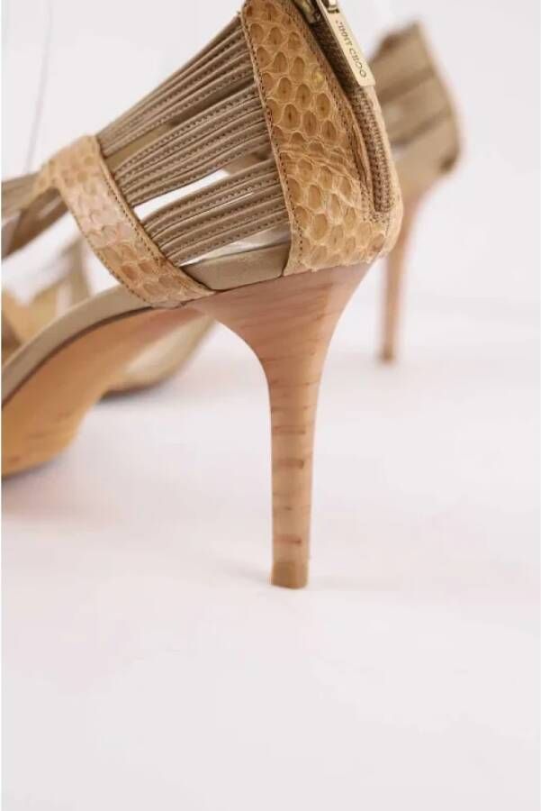 Jimmy Choo Pre-owned Leather heels Beige Dames