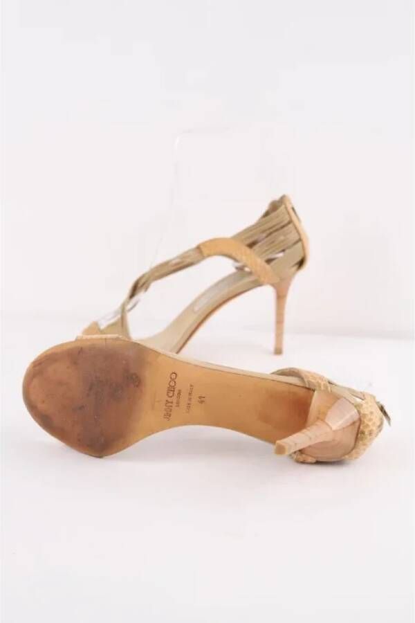 Jimmy Choo Pre-owned Leather heels Beige Dames