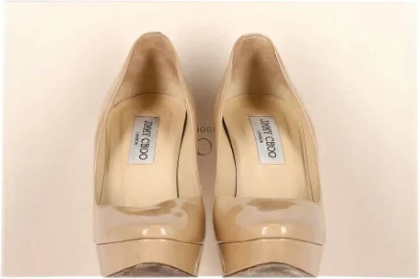 Jimmy Choo Pre-owned Leather heels Beige Dames