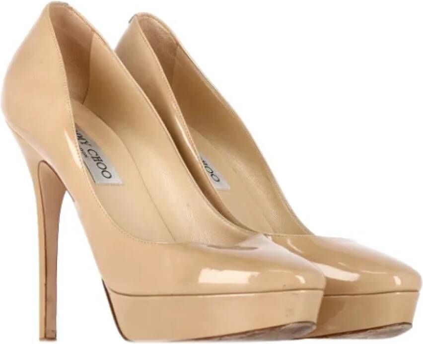 Jimmy Choo Pre-owned Leather heels Beige Dames