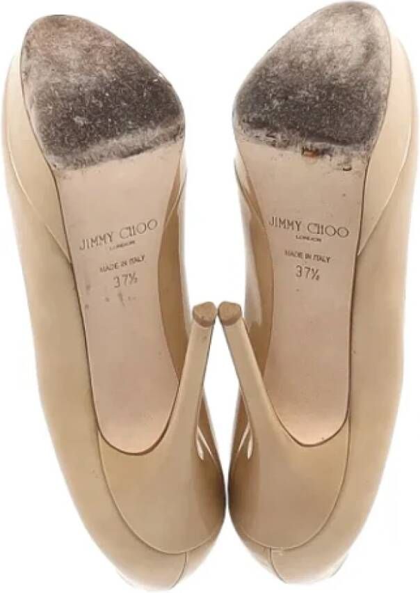 Jimmy Choo Pre-owned Leather heels Beige Dames