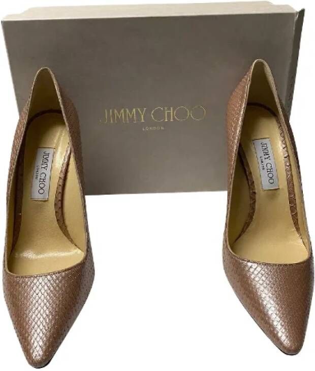 Jimmy Choo Pre-owned Leather heels Brown Dames