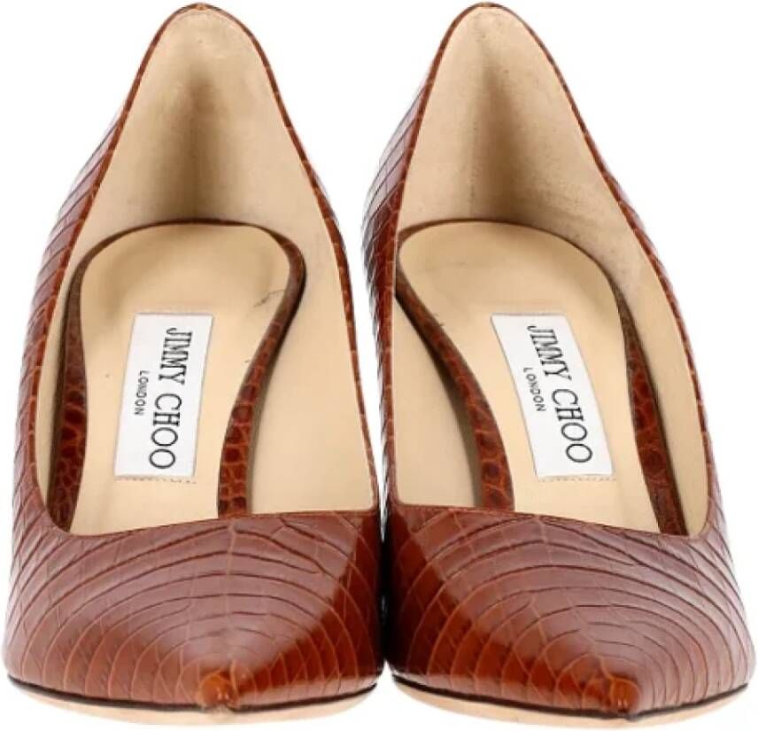 Jimmy Choo Pre-owned Leather heels Brown Dames