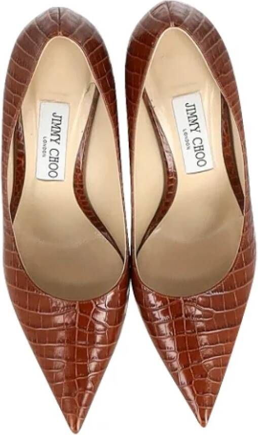 Jimmy Choo Pre-owned Leather heels Brown Dames