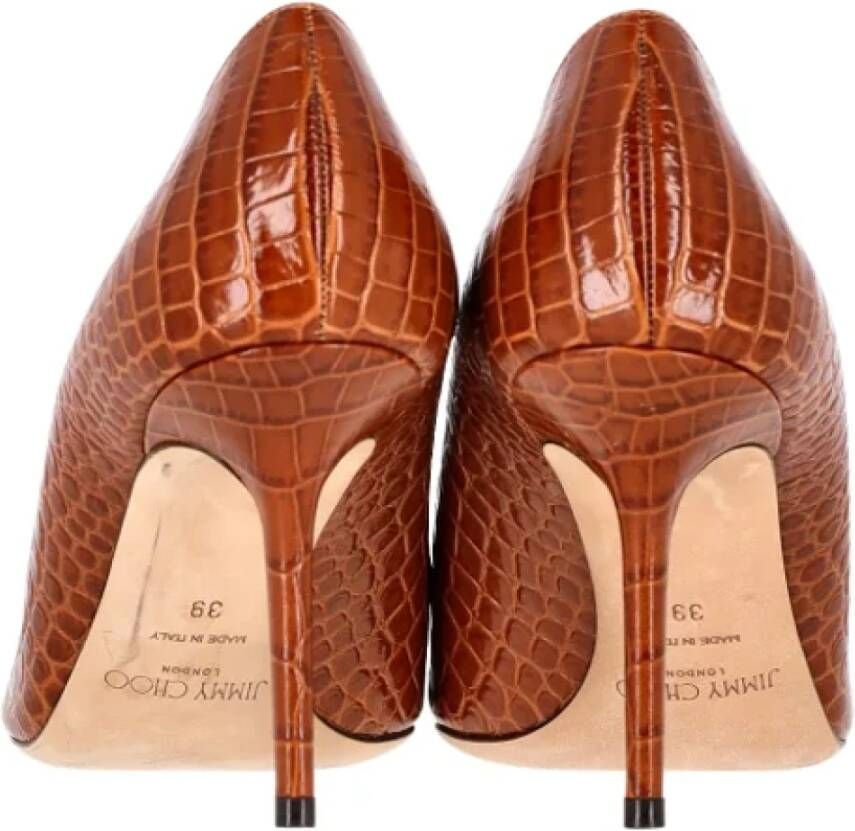 Jimmy Choo Pre-owned Leather heels Brown Dames