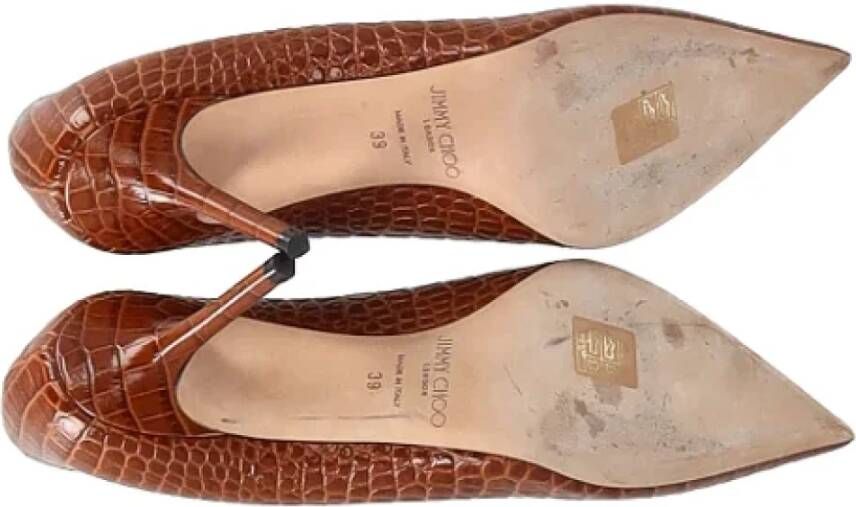 Jimmy Choo Pre-owned Leather heels Brown Dames