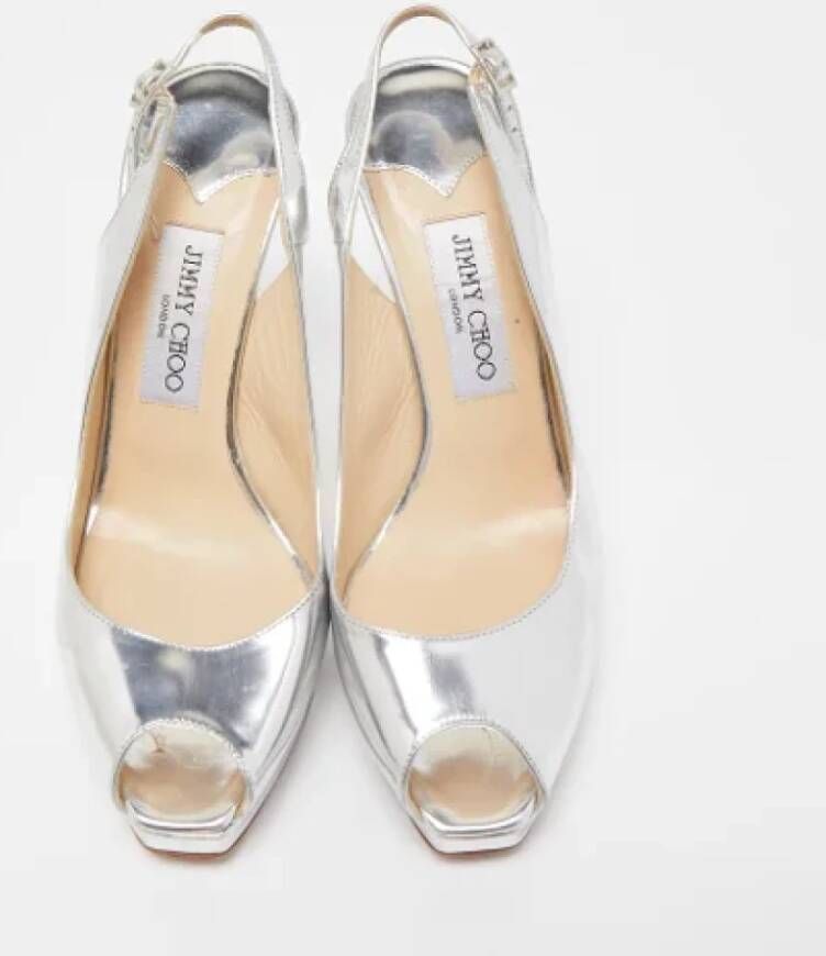 Jimmy Choo Pre-owned Leather heels Gray Dames