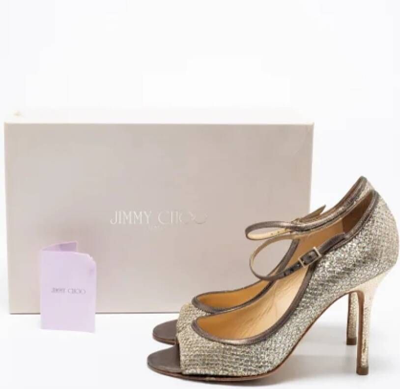 Jimmy Choo Pre-owned Leather heels Gray Dames