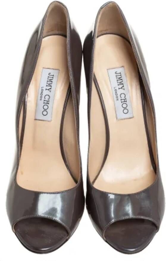 Jimmy Choo Pre-owned Leather heels Gray Dames