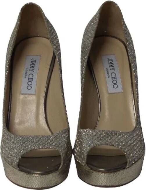 Jimmy Choo Pre-owned Leather heels Gray Dames