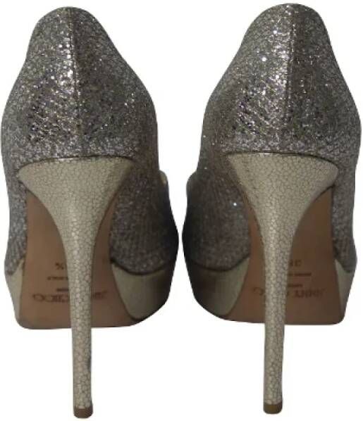 Jimmy Choo Pre-owned Leather heels Gray Dames