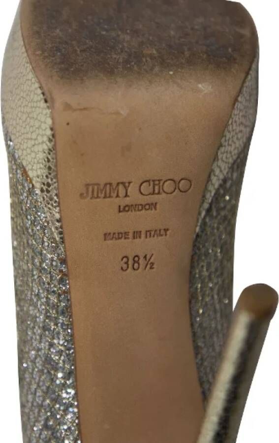 Jimmy Choo Pre-owned Leather heels Gray Dames