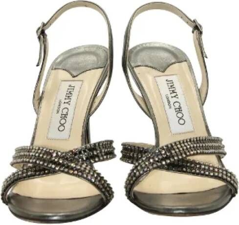 Jimmy Choo Pre-owned Leather heels Gray Dames