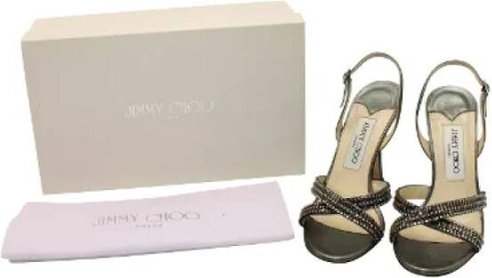 Jimmy Choo Pre-owned Leather heels Gray Dames