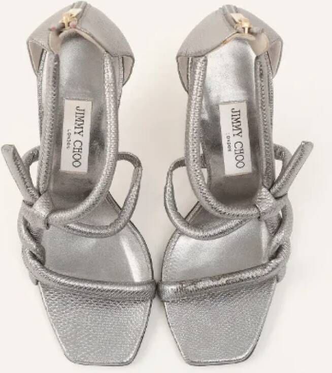 Jimmy Choo Pre-owned Leather heels Gray Dames