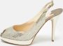 Jimmy Choo Pre-owned Leather heels Gray Dames - Thumbnail 2