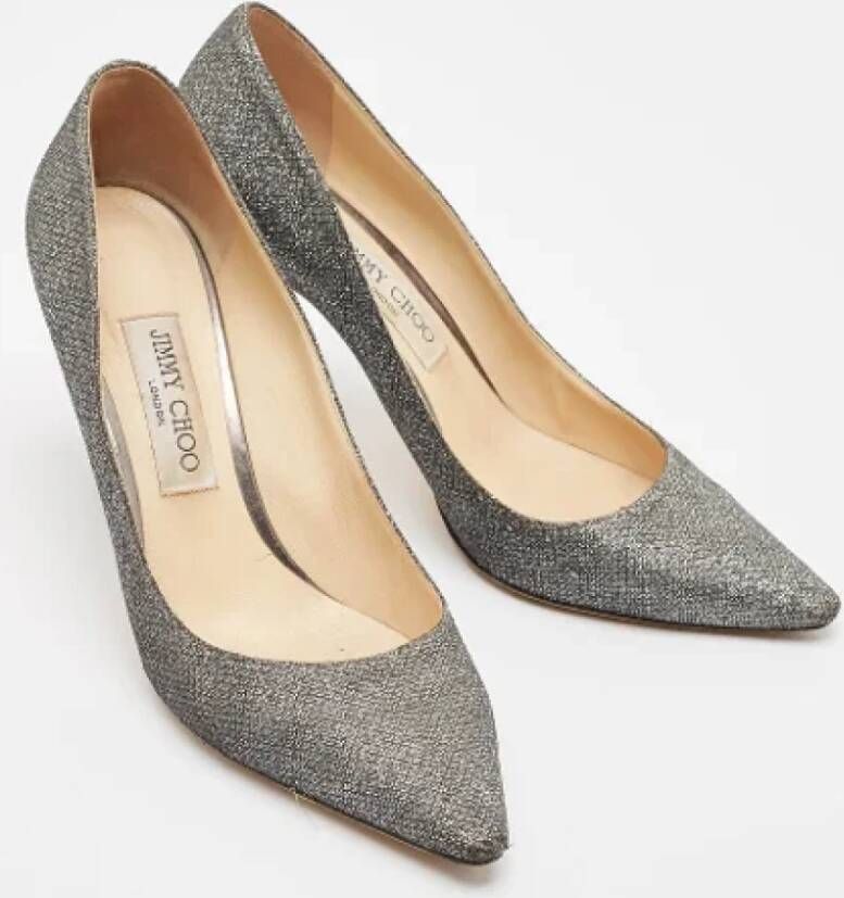 Jimmy Choo Pre-owned Leather heels Gray Dames