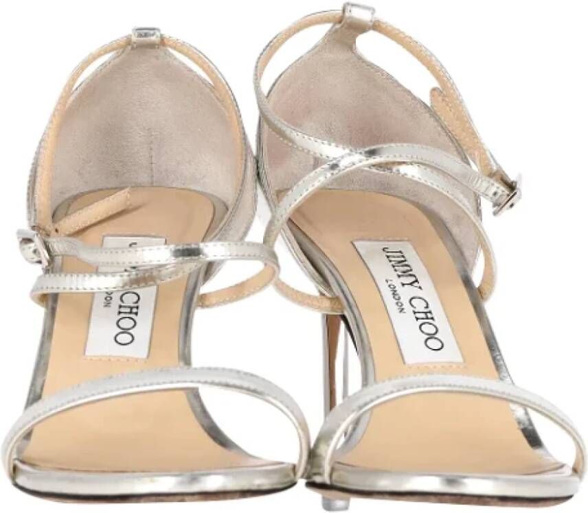 Jimmy Choo Pre-owned Leather heels Gray Dames