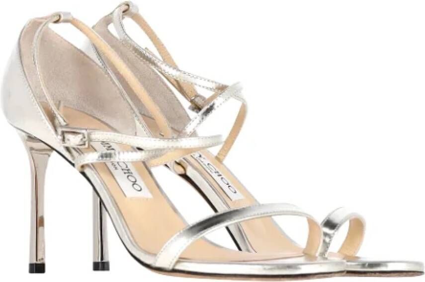 Jimmy Choo Pre-owned Leather heels Gray Dames