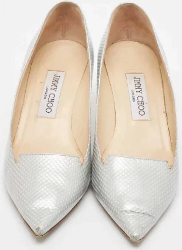 Jimmy Choo Pre-owned Leather heels Gray Dames