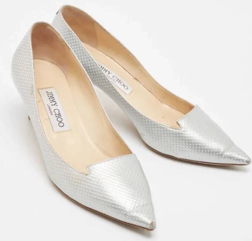 Jimmy Choo Pre-owned Leather heels Gray Dames