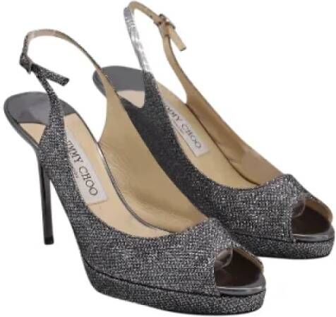 Jimmy Choo Pre-owned Leather heels Gray Dames