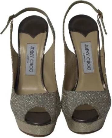 Jimmy Choo Pre-owned Leather heels Gray Dames