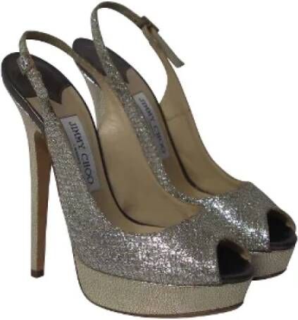 Jimmy Choo Pre-owned Leather heels Gray Dames