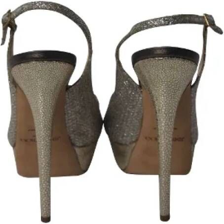 Jimmy Choo Pre-owned Leather heels Gray Dames