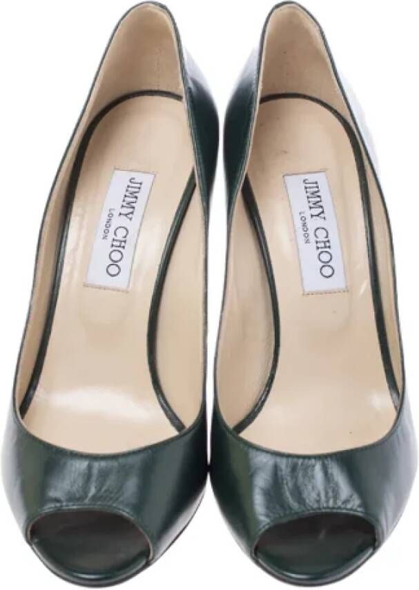 Jimmy Choo Pre-owned Leather heels Green Dames