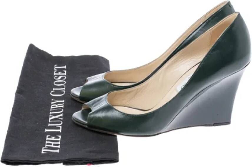 Jimmy Choo Pre-owned Leather heels Green Dames