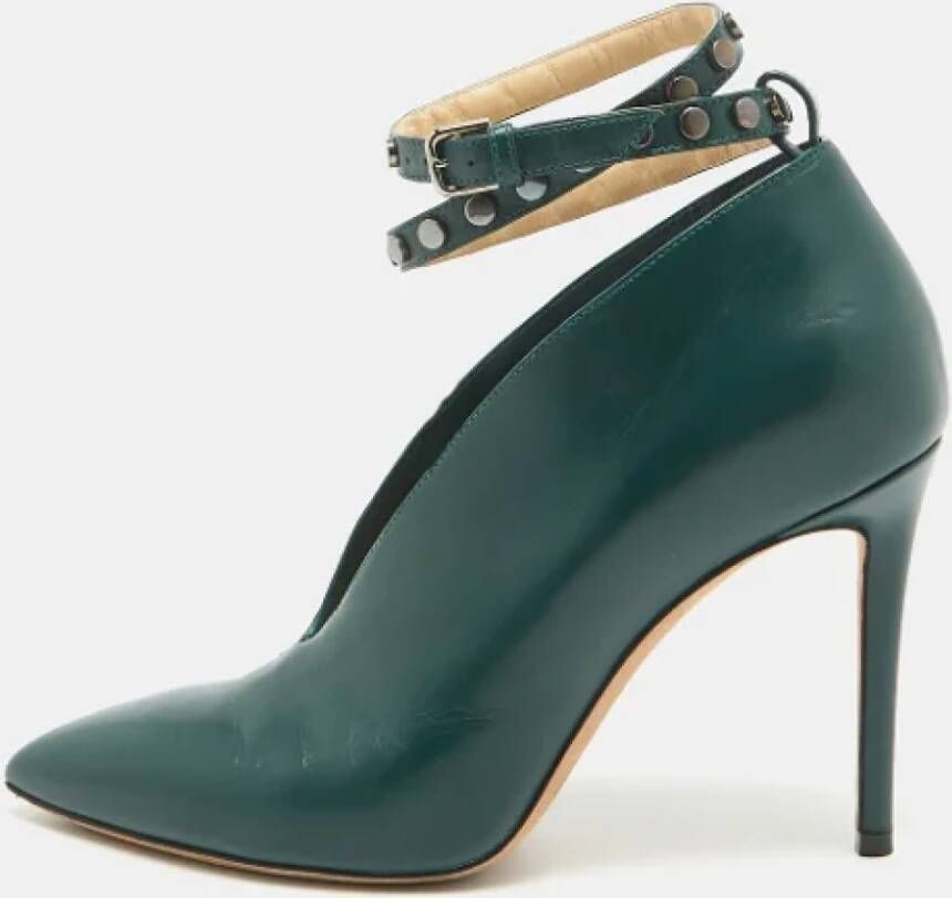 Jimmy Choo Pre-owned Leather heels Green Dames