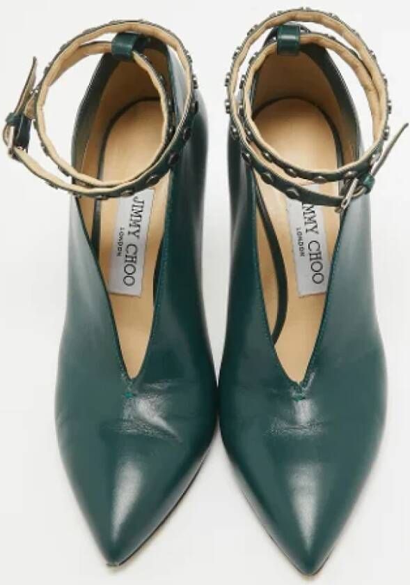 Jimmy Choo Pre-owned Leather heels Green Dames