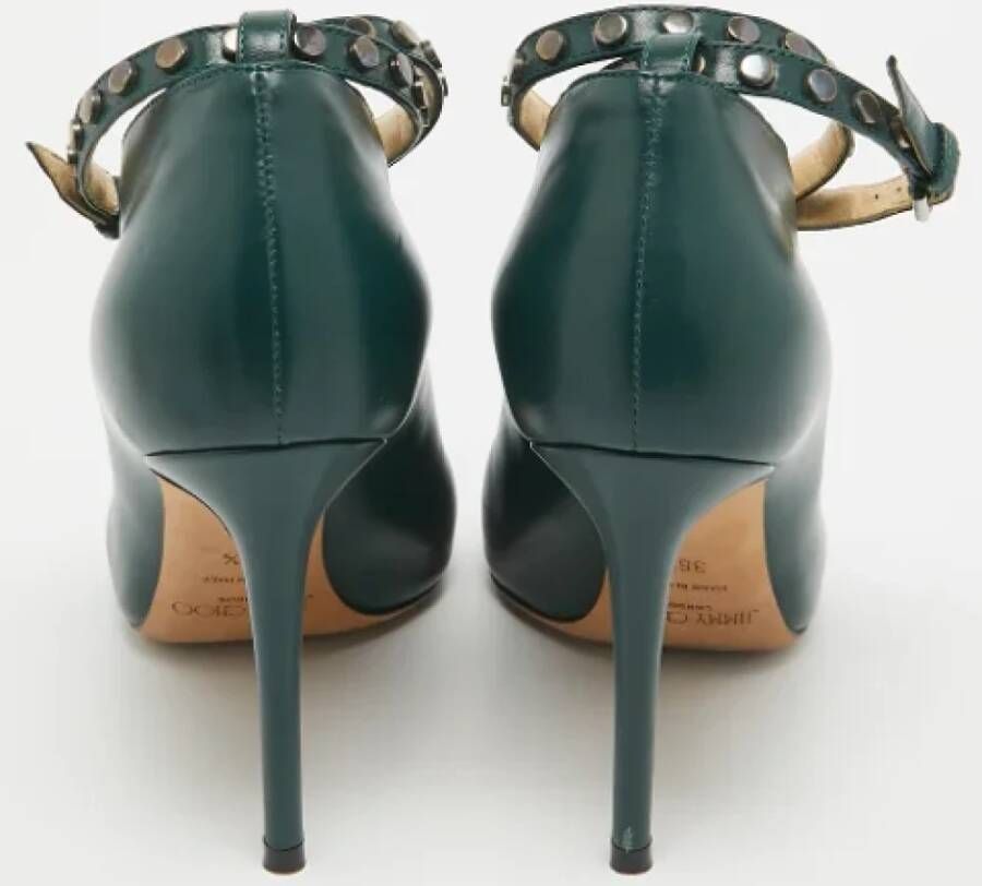 Jimmy Choo Pre-owned Leather heels Green Dames